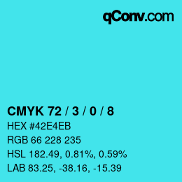 カラーコード: CMYK 72 / 3 / 0 / 8 | qconv.com