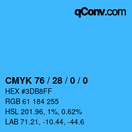 Código de color: CMYK 76 / 28 / 0 / 0 | qconv.com