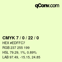 Code couleur: CMYK 7 / 0 / 22 / 0 | qconv.com