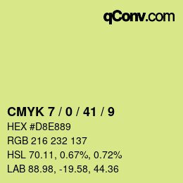 Código de color: CMYK 7 / 0 / 41 / 9 | qconv.com