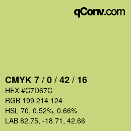 Code couleur: CMYK 7 / 0 / 42 / 16 | qconv.com