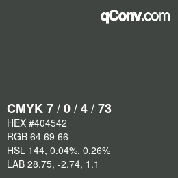 カラーコード: CMYK 7 / 0 / 4 / 73 | qconv.com