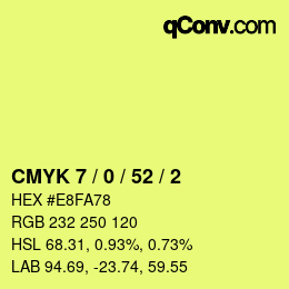 Código de color: CMYK 7 / 0 / 52 / 2 | qconv.com