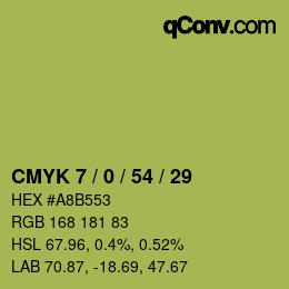 カラーコード: CMYK 7 / 0 / 54 / 29 | qconv.com