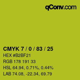 Código de color: CMYK 7 / 0 / 83 / 25 | qconv.com