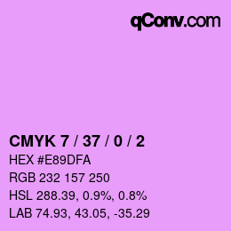 Code couleur: CMYK 7 / 37 / 0 / 2 | qconv.com