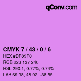 Code couleur: CMYK 7 / 43 / 0 / 6 | qconv.com