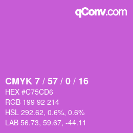 Code couleur: CMYK 7 / 57 / 0 / 16 | qconv.com