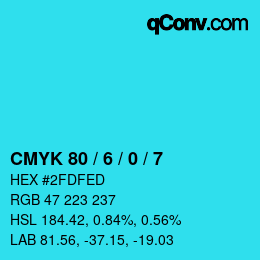 Color code: CMYK 80 / 6 / 0 / 7 | qconv.com