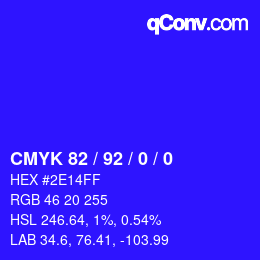 Código de color: CMYK 82 / 92 / 0 / 0 | qconv.com