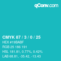 Color code: CMYK 87 / 3 / 0 / 25 | qconv.com