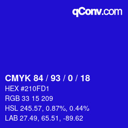 Código de color: CMYK 84 / 93 / 0 / 18 | qconv.com