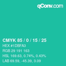 Código de color: CMYK 85 / 0 / 15 / 25 | qconv.com