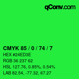 Código de color: CMYK 85 / 0 / 74 / 7 | qconv.com