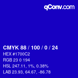 Código de color: CMYK 88 / 100 / 0 / 24 | qconv.com