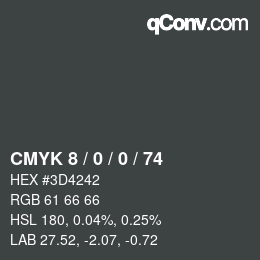 カラーコード: CMYK 8 / 0 / 0 / 74 | qconv.com