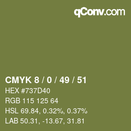 Color code: CMYK 8 / 0 / 49 / 51 | qconv.com