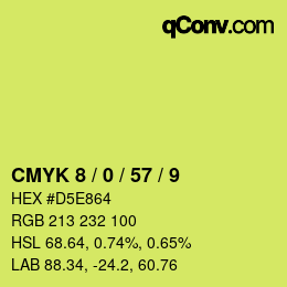 Farbcode: CMYK 8 / 0 / 57 / 9 | qconv.com