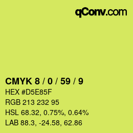 Código de color: CMYK 8 / 0 / 59 / 9 | qconv.com