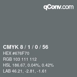 Color code: CMYK 8 / 1 / 0 / 56 | qconv.com