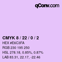 Color code: CMYK 8 / 22 / 0 / 2 | qconv.com