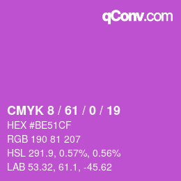 Color code: CMYK 8 / 61 / 0 / 19 | qconv.com