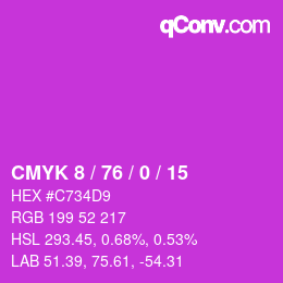 Código de color: CMYK 8 / 76 / 0 / 15 | qconv.com