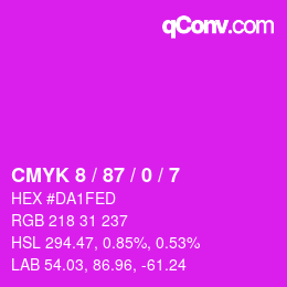 カラーコード: CMYK 8 / 87 / 0 / 7 | qconv.com