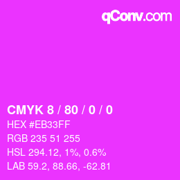 Code couleur: CMYK 8 / 80 / 0 / 0 | qconv.com