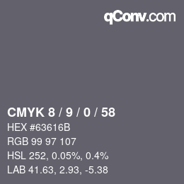 Color code: CMYK 8 / 9 / 0 / 58 | qconv.com