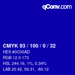 Color code: CMYK 93 / 100 / 0 / 32 | qconv.com