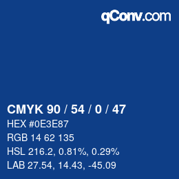 Código de color: CMYK 90 / 54 / 0 / 47 | qconv.com