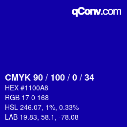 Color code: CMYK 90 / 100 / 0 / 34 | qconv.com