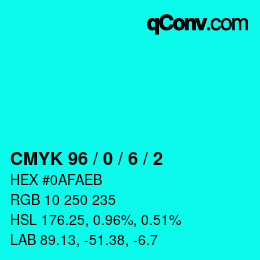 Color code: CMYK 96 / 0 / 6 / 2 | qconv.com