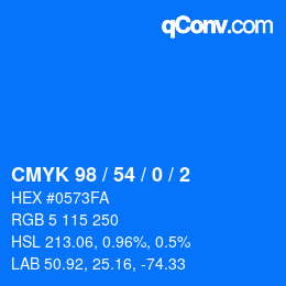 カラーコード: CMYK 98 / 54 / 0 / 2 | qconv.com