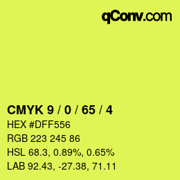 Color code: CMYK 9 / 0 / 65 / 4 | qconv.com