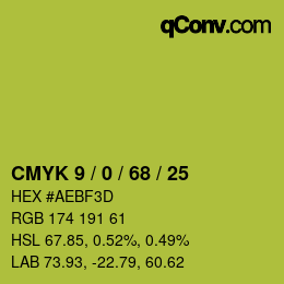 Color code: CMYK 9 / 0 / 68 / 25 | qconv.com