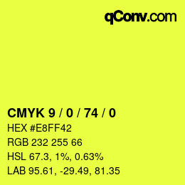 Código de color: CMYK 9 / 0 / 74 / 0 | qconv.com