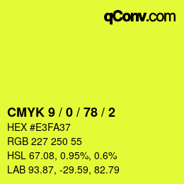 Color code: CMYK 9 / 0 / 78 / 2 | qconv.com