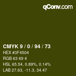 Color code: CMYK 9 / 0 / 94 / 73 | qconv.com