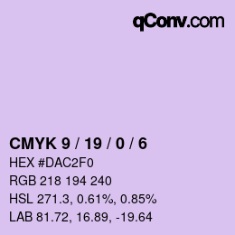 Color code: CMYK 9 / 19 / 0 / 6 | qconv.com