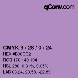 Código de color: CMYK 9 / 28 / 0 / 24 | qconv.com