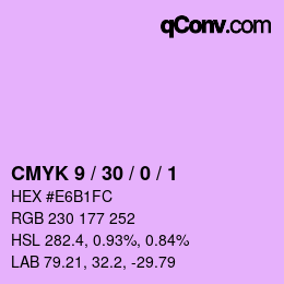 カラーコード: CMYK 9 / 30 / 0 / 1 | qconv.com