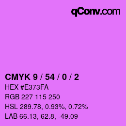 Code couleur: CMYK 9 / 54 / 0 / 2 | qconv.com