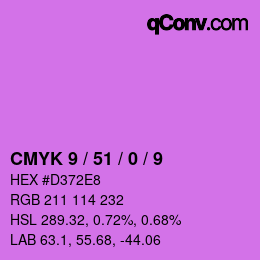 カラーコード: CMYK 9 / 51 / 0 / 9 | qconv.com