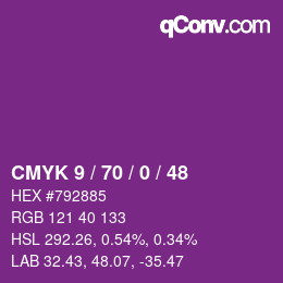 Código de color: CMYK 9 / 70 / 0 / 48 | qconv.com