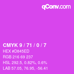 Color code: CMYK 9 / 71 / 0 / 7 | qconv.com