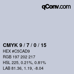 Color code: CMYK 9 / 7 / 0 / 15 | qconv.com