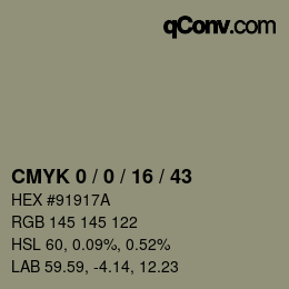 Color code: CMYK 0 / 0 / 16 / 43 | qconv.com