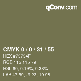 Código de color: CMYK 0 / 0 / 31 / 55 | qconv.com